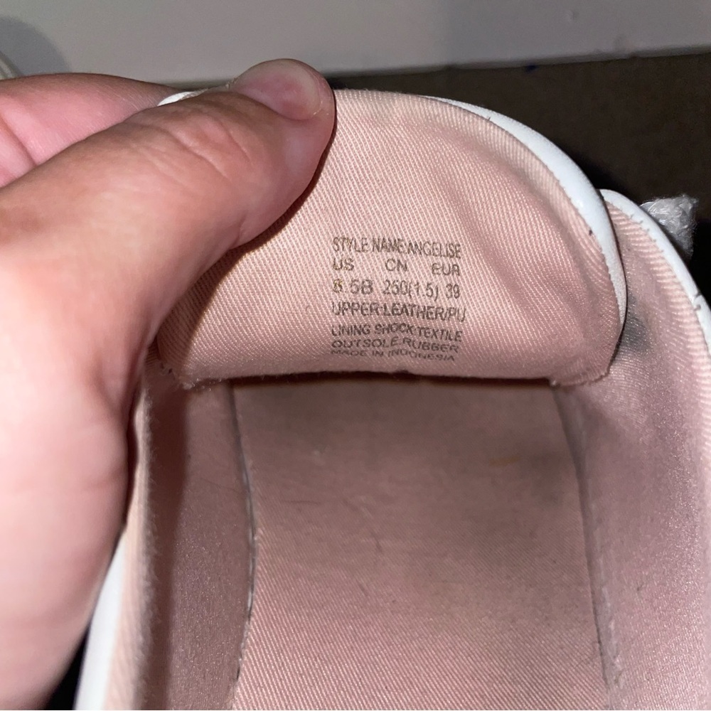 Kate Spade Angelise White‎ Gold Leather Silhouette Sneakers Tennis Shoes Sz 8.5B - Picture 6 of 6